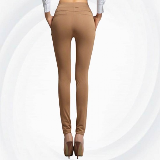 Women Brown Real Shot Casual Harem Pants Spring and Autumn Trousers WC-151BR image