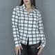 Women Fashion Lattice Simple Long-Sleeved Shirt - White