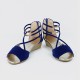 Summer Blue Comfort Strap Solid Low-heeled Sandals S-100BL |image