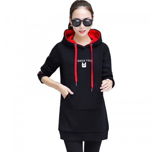 Women's Casual Style Winter Pullover Hoodie WH-30BK |image