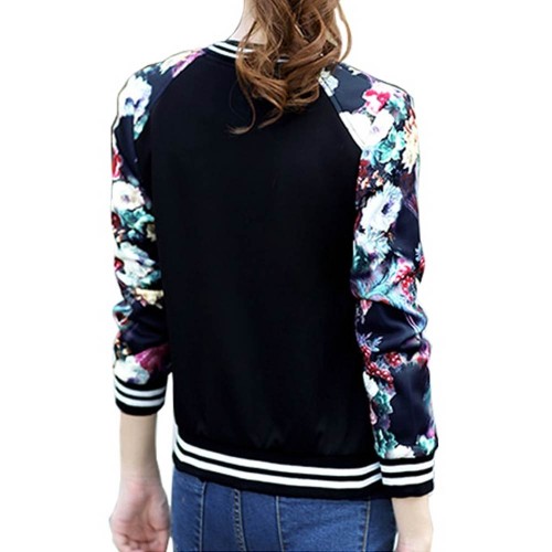 Floral Printed Lightweight Long Sleeve Jacket WJ-40BK|image