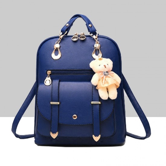 Teddy Bear Hanging Blue Double Strap Backpack WB-85BL |image