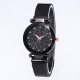 Black Magnetic Strap Sky Diamond Dial Bracelet Watch W-33BK |image