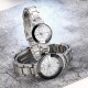 Couples Stylish Diamond Line White Dial Wrist Watches W-62W |image