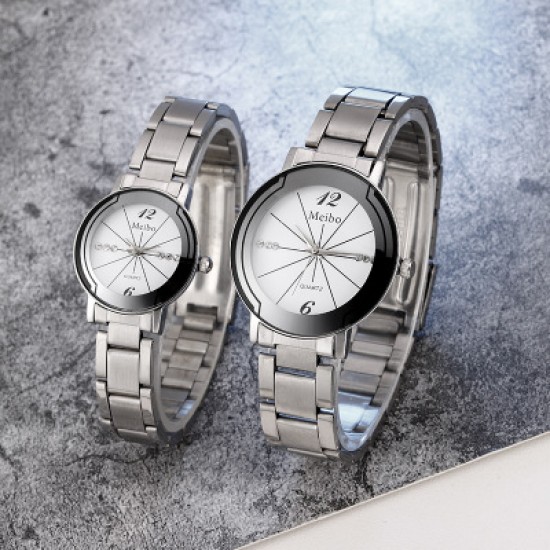 Showing image for Couples Stylish Diamond Line White Dial Wrist Watches W-62W Couples Stylish Diamond Line White Dial Wrist Watches W-62W |image