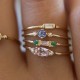 Simple Mosaic Zircon Gold Plated 4 Pieces Rings - Gold |image