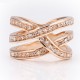 Double Cross CZ Alloy Rose Gold Plated Ring