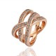 Double Cross CZ Alloy Rose Gold Plated Ring
