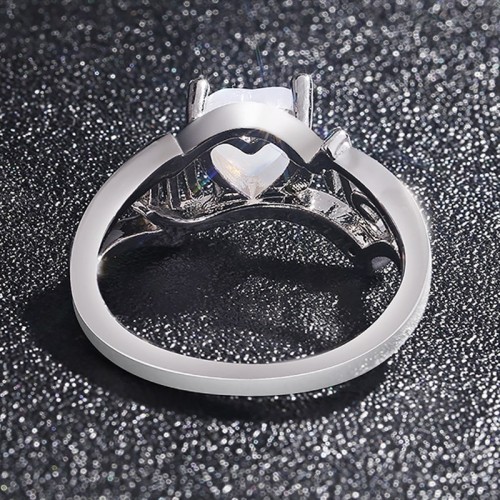 Fire Opal Heart Mom Gift European Style Rings R-49 |image