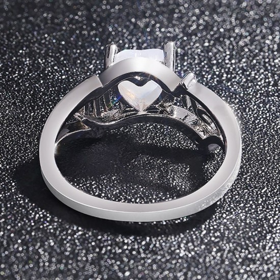 Fire Opal Heart Mom Gift European Style Rings R-49 |image