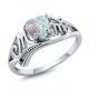 Fire Opal Heart Mom Gift European Style Rings R-49 |image