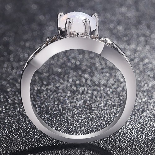 Fire Opal Heart Mom Gift European Style Rings R-49 |image