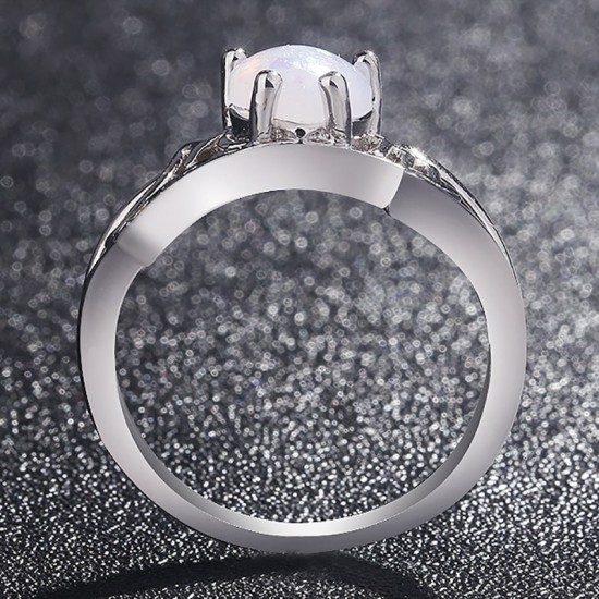 Fire Opal Heart Mom Gift European Style Rings R-49 |image