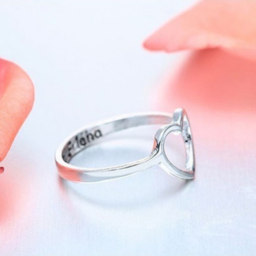 Silver Plated Best Friendship Heart Rings R-46S |image