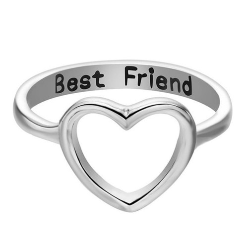 Silver Plated Best Friendship Heart Rings R-46S |image