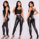 Women's New Faux Leather High Rise Leggings 