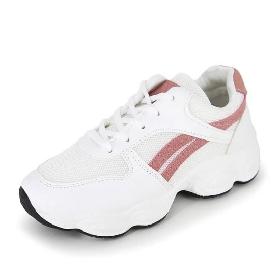 Casual Breathable White Pink Running Shoes S-139PK |image