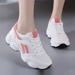 Casual Breathable White Pink Running Shoes S-139PK 