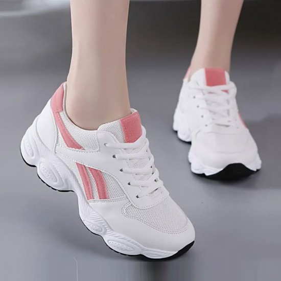 Casual Breathable White Pink Running Shoes S-139PK |image