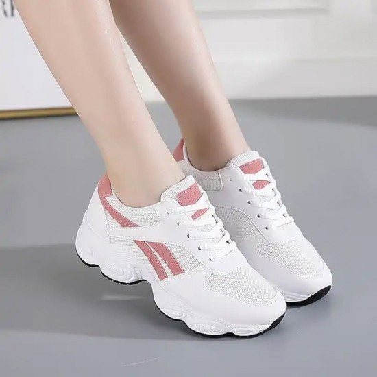 Casual Breathable White Pink Running Shoes S-139PK |image