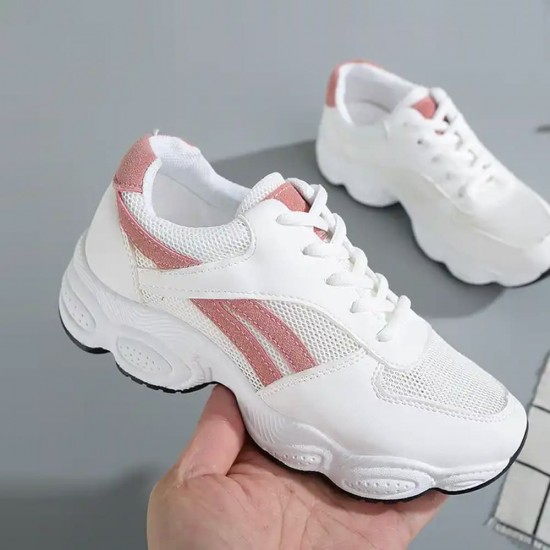 Casual Breathable White Pink Running Shoes S-139PK |image