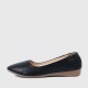 Soft Black Leather Flat Shoes S-140BK |image