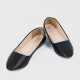 Soft Black Leather Flat Shoes S-140BK |image