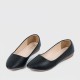 Soft Black Leather Flat Shoes S-140BK |image