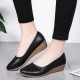 Soft Black Leather Flat Shoes S-140BK 