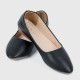 Soft Black Leather Flat Shoes S-140BK |image