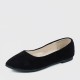 Casual Peas Suede Black Flat Shoes S-153BK |image