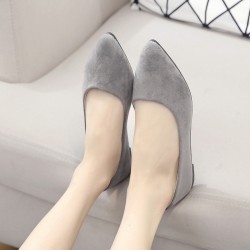 Casual Peas Suede Grey Flat Shoes S-153GR 
