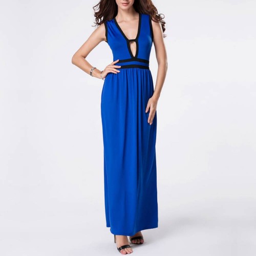 Pure Color Long Formal Maxi Dress WC-326BL |image