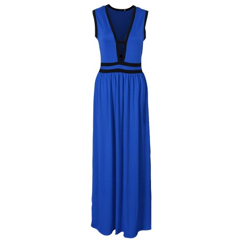 Pure Color Long Formal Maxi Dress WC-326BL |image