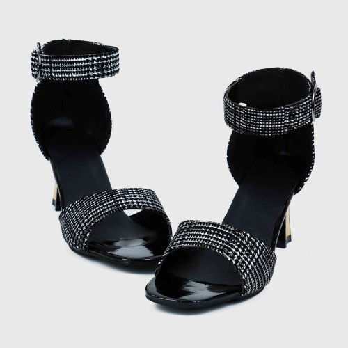 Roman Fashion Belt Buckle High Heels Sandal S-177BK |image