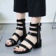 Summer Retro Hollow Wild Straps Round Head Sandals S-210BK |image