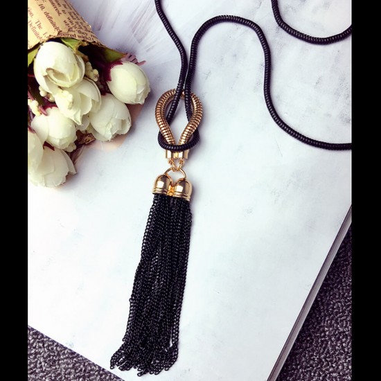 New Fashion Wild Tassel Chain Women Necklace N-27 |image