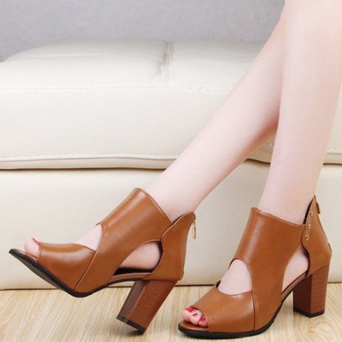 New Roman Style High Heels Soft Leather Sandal Shoes S-206BR |image