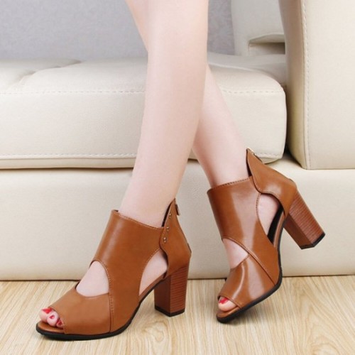 New Roman Style High Heels Soft Leather Sandal Shoes S-206BR |image