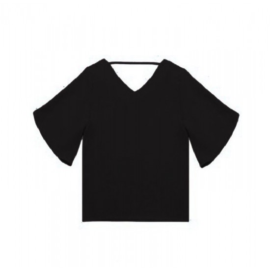 V-Neck Loose Ruffled Wild Chiffon Shirt