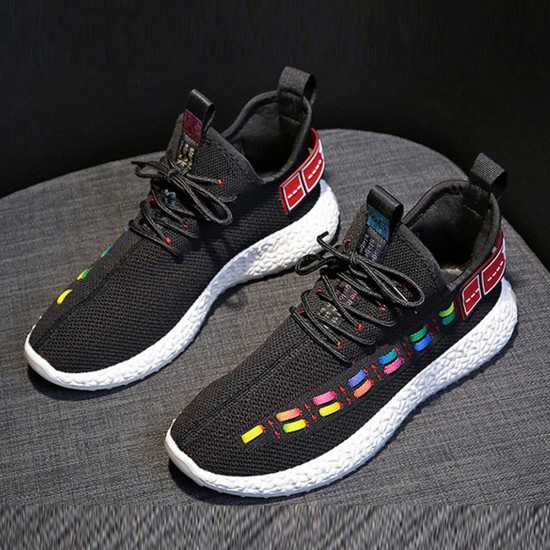 Black Contrast Double Stripes Running Sneakers S-231BK Black Contrast Double Stripes Running Sneakers S-231BK |image