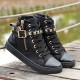 Canvas Comfortable Women Casual Zipper Sneaker S-259BK 