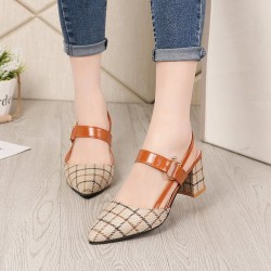 Brown One Word High Heeled Pointed Women Sandals S-220BR 