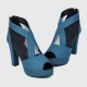 Fish Mouth High Heeled Mesh Blue Sandal Shoes S-243BL |image