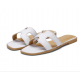 Latest Fashion Casual Flip flop Flat Leather Slippers-White |image