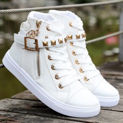 Canvas Comfortable Women Casual Zipper Sneaker S-259W 
