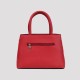 Snake Pattern Zip Closure Shoulder Handbag - Red |image
