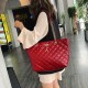 Rhombic Chain Straps Patchwork Women Hand Bag - Red |image