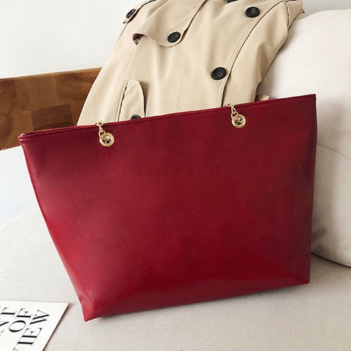Rhombic Chain Straps Patchwork Women Hand Bag - Red |image
