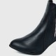 High Heeled Pointed Leather Ankle Boots - Black |image